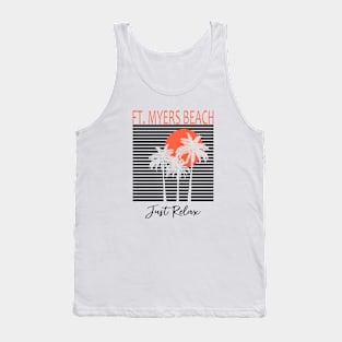 Fort Myers Beach Just Relax Palm Trees Tank Top